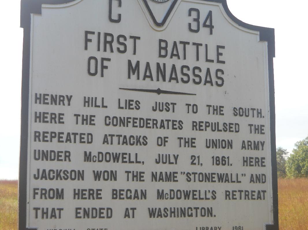 Virginia - 1st and 2nd Manassas or Bull Run