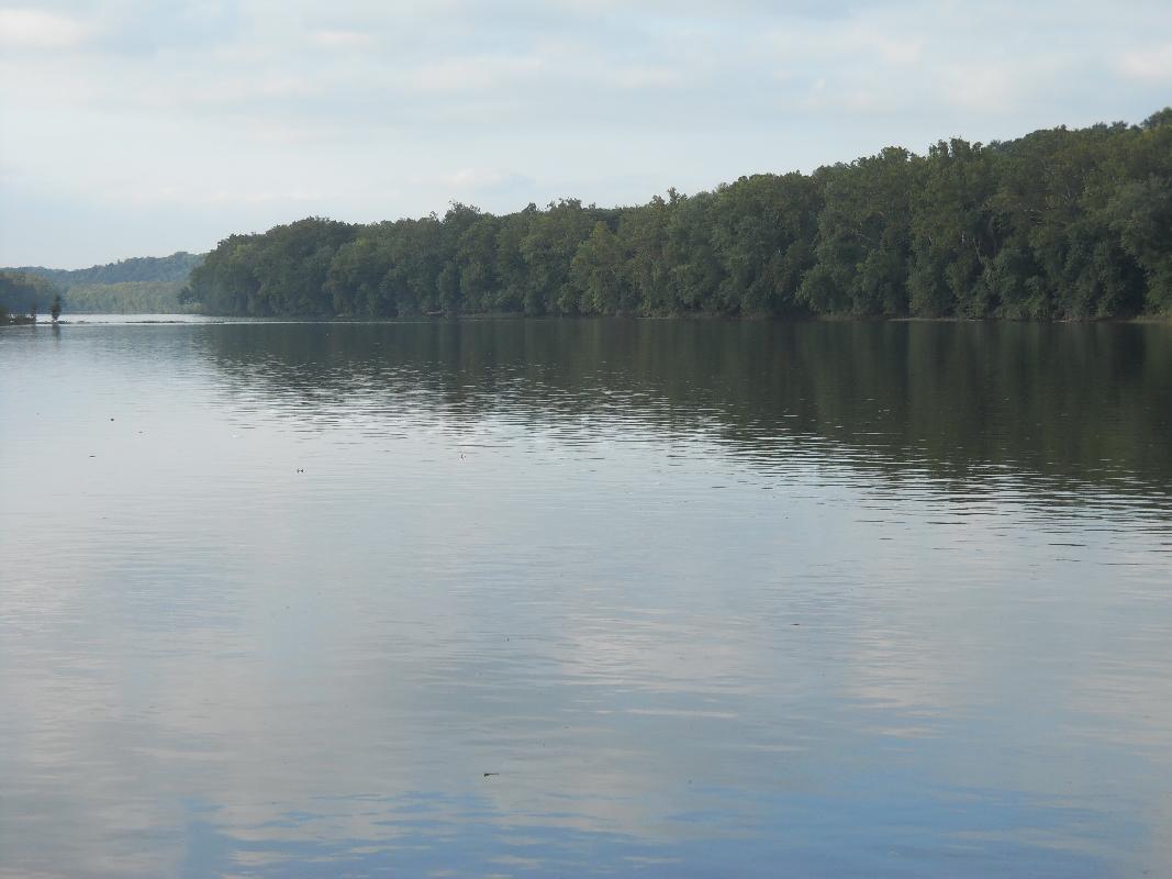 Upstream from the confluence of the Shenendoah and Potomac Rivers at Harper's Ferry