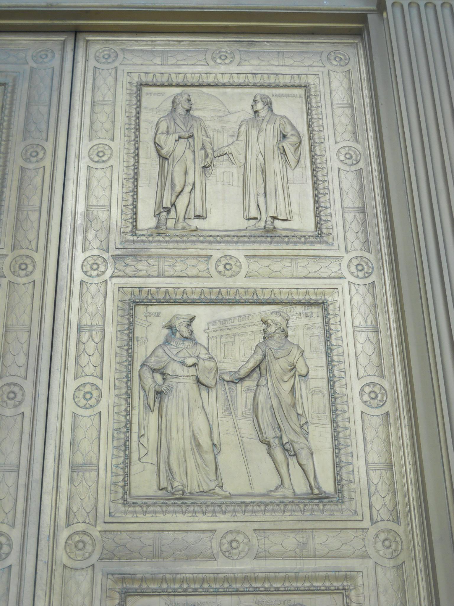 Panel 3 of 4 on the two doors to Supreme Court Building